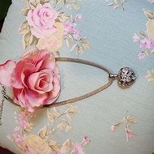 Silver Tone Mixed Metals Three Dimensional Heart Necklace